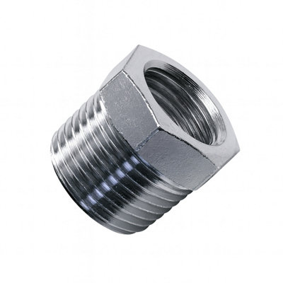 Home Range 3/8" Male Bsp X 1/4" Female Bsp Reducing BushChrome Plated Brass (Hex Body) from B&Q