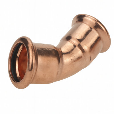 B&Q -  Westco 67mm Copper Press Fit 45 Degrees Equal ElbowWater System Pipe Bend For Direction ChangesDurable Copper Fitting
