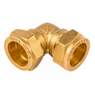 Home Range Westco 42mm Brass Compression Equal Elbow C X C J612 (Dzr)90 Degrees Plumbing Pipe Fitting Connector from B&Q