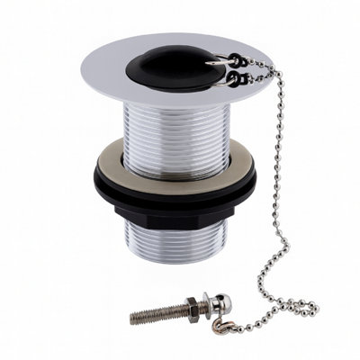 Home Range Sink Waste Unslotted Chrome Plated With Plug & Chain For Basins Without OverflowDurable Metal Construction from B&Q