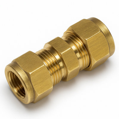 Home Range 2X 15mm X 10mm Compression Reducing CouplingBrass Dzr Pipe Connector J603 from B&Q