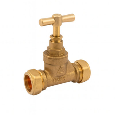 Home Range Westco 22mm Compression Dzr Brass Bs1010 Stopcockk from B&Q