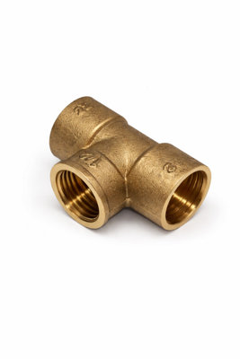 Home Range 2X 22mm X 22mm X 1/2" Brass Branch Reducing Tee Compression X Compression X Female Bsp Ef3 Bg from B&Q