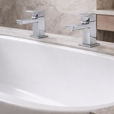 Home Range Laja Chrome Hot & Cold Basin Tap PairMatching Pair For Your Bathroom Sink from B&Q