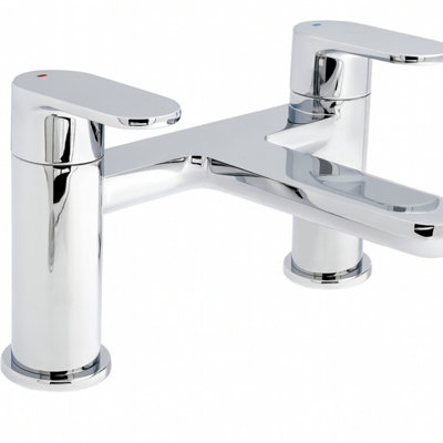 Home Range Broxa Chrome Bath & Shower Mixer TapDual Lever Bath Filler With Shower Diverter from B&Q