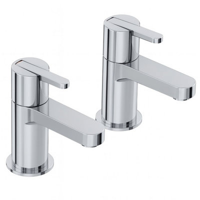 Home Range Exstasy Chrome Basin Pillar Tap PairClassic Hot & Cold Taps For Two-Hole Basins from B&Q