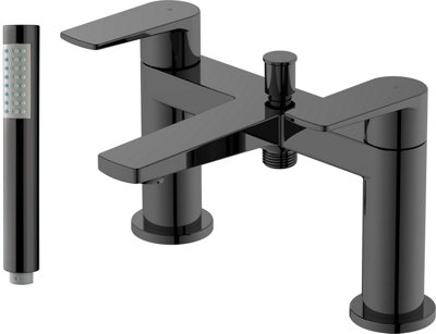 Home Range Black Bath & Shower Mixer TapOne Tap For Bath Filling And Showering from B&Q