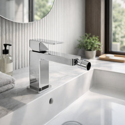 Home Range Manta Chrome Bidet Mixer TapContemporary Mono Single Lever With Reliable Brass Construction from B&Q