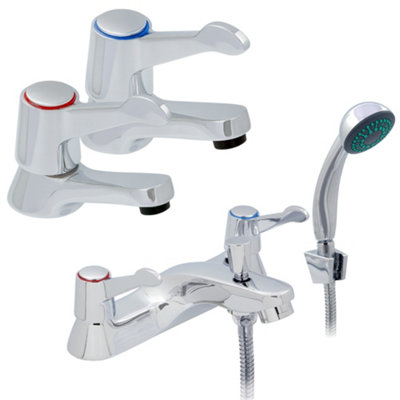 Home Range Clever Araya Mercia Chrome Complete Tap PackMatching Basin And Bath Shower Set from B&Q
