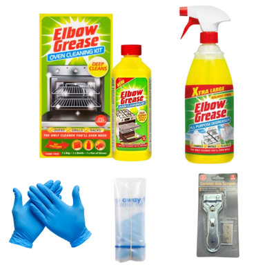 Elbow Grease Oven Cleaner Kit 500Ml Degreaser 1L Bbq Oven Cleaning Set from B&Q