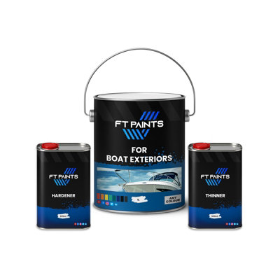  - Ft Paints 1.633L Kit Acry High-Gloss 2K Paint With Hardener E9005 For Boat Exteriors -Ral 7001-Silver Grey