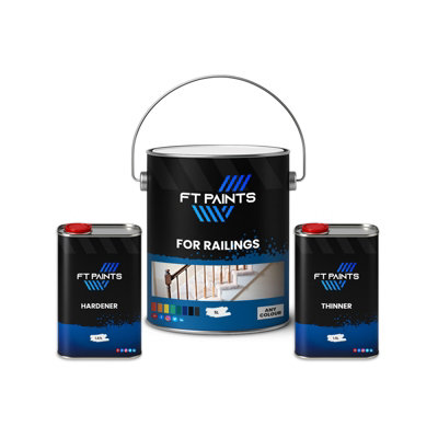  - Ft Paints 8.17 Liters Kit Acry High-Gloss 2K Paint With Hardener E9005 For Railings -Ral 7001-Silver Grey