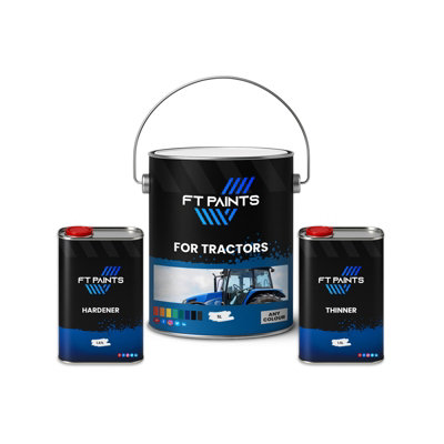  - Ft Paints 8.17 Liters Kit Acry High-Gloss 2K Paint With Hardener E9005 For Tractors -Ral 7001-Silver Grey
