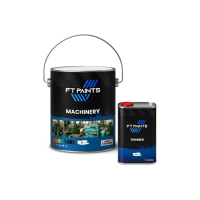  - Ft Paints 7.5L Kit Satin Finish 1K Basecoat Paint For Machinery -Ral 7040-Window Grey