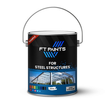  - Ft Paints Sample 100Ml 1K Metal Satin Paint For Steel Structures- Ral 7042-Traffic Grey A