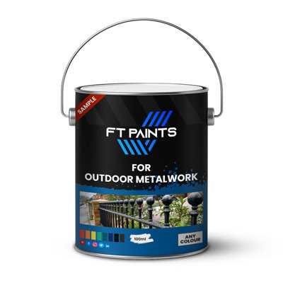  - Ft Paints Sample 100Ml 1K Metal Satin Paint For Outdoor Metalwork- Ral 7012-Basalt Grey