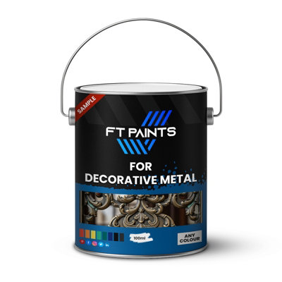  - Ft Paints Sample 100Ml 1K Metal Satin Paint For Decorative Metal- Ral 7035-Light Grey