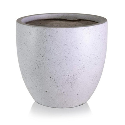 Idealist™ 30Cm Plant PotSpeckled Grey Reinforced Stone Round Garden PlanterOutdoor Plant Pot D30 H27 Cm19L from B&Q