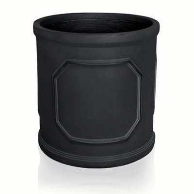 Idealist™ (Dia) 33Cm Plant PotCharcoal Grey Reinforced Stone Chelsea Cylinder PlanterOutdoor Plant Pot W37 H37 Cm39L from B&Q