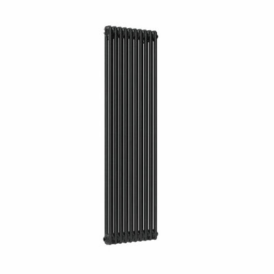 Lux Heat Pewter Vertical 2 Column Traditional Radiator 1500mm (H) X 470mm (W) from B&Q