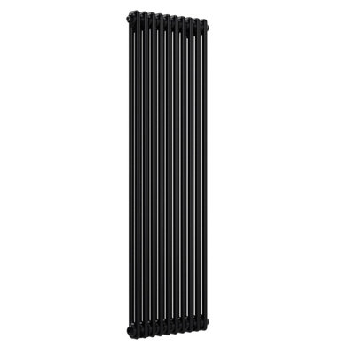 B&Q -  Vertical Coloured Column Radiator Space Black 1500mm X 470mm 2 Column