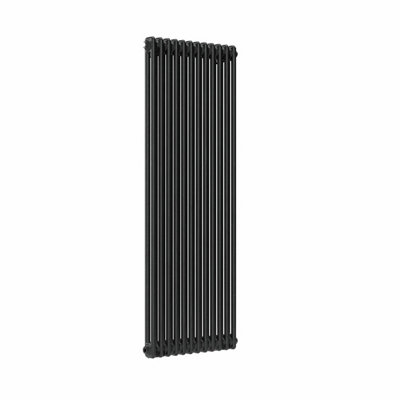 Lux Heat Pewter Vertical 2 Column Traditional Radiator 1500mm (H) X 560mm (W) from B&Q