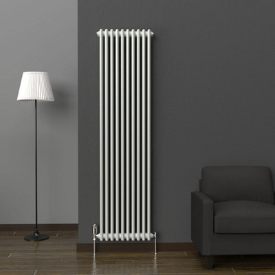 Lux Heat Dove Grey Vertical 2 Column Traditional Radiator 1800mm (H) X 470mm (W) from B&Q
