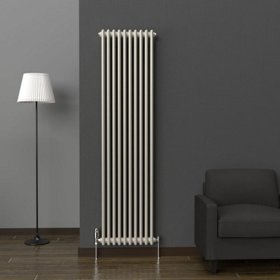 Lux Heat Dune Grey Vertical 2 Column Traditional Radiator 1800mm (H) X 470mm (W) from B&Q
