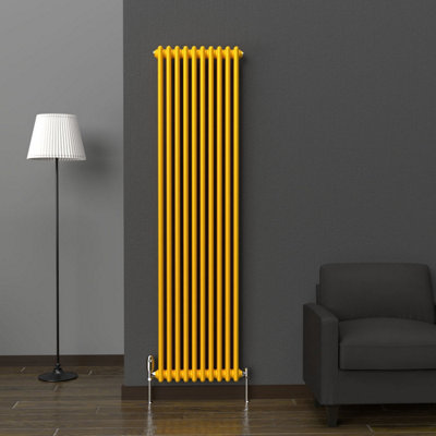 Lux Heat Sunflower Yellow Vertical 2 Column Traditional Radiator 1800mm (H) X 470mm (W) from B&Q
