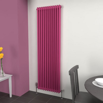 B&Q -  Barbie Pink Vertical 2 Column Traditional Radiator 1800mm (H) X 560mm (W)