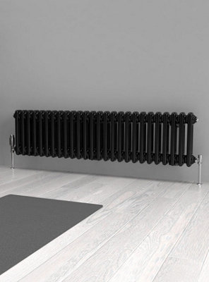 B&Q -  Horizontal Column Radiator Space Black 300 mm X 1190 mm 2 Column