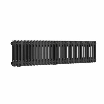 B&Q -  Pewter Horizontal 2 Column Traditional Radiator 300mm (H) X 1370mm (W)