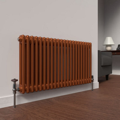 B&Q -  Horizontal 2 Column Radiator Metallic Copper 500mm X 1010mm808W (2754 Btu)