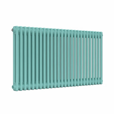 B&Q -  Horizontal 2-Column Radiator Light Aqua Green600 mm X 1190 mmModel Lux 2Col-600-1190Lag