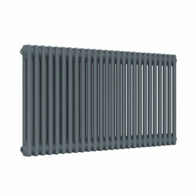 B&Q -  Horizontal 2-Column Radiator Slate Grey 600mm X 1190mm.