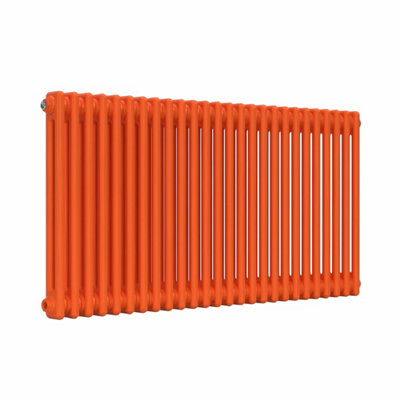 B&Q -  Horizontal 2-Column Radiator Sunburst Orange 600mm X 1190mm