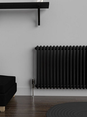 B&Q -  Horizontal Column Radiator Space Black 600mm X 1370mm 2-Column