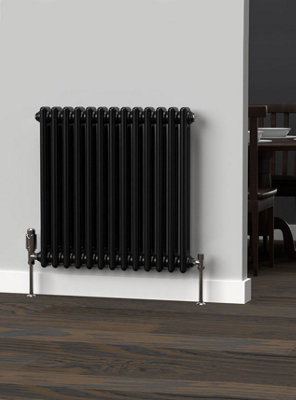 B&Q -  Horizontal 2-Column Radiator Space Black 600 mm H X 605 mm W (Lux 2Col-600-605Sb)
