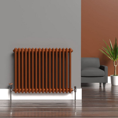 B&Q -  Horizontal 2-Column Radiator Metallic Copper 600mm X 785mm Lux 2Col-600-785Mc
