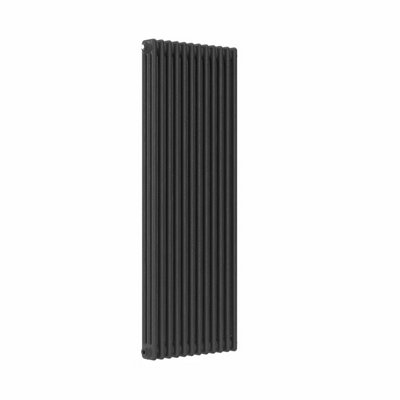 Lux Heat Pewter Vertical 3 Column Traditional Radiator 1500mm (H) X 560mm (W) from B&Q