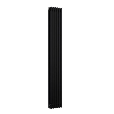 B&Q -  Vertical Coloured Column Radiator Space Black 1800 X 290 mm 3-Column