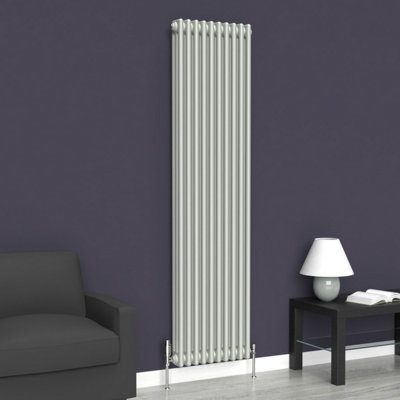 Lux Heat Dove Grey Vertical 3 Column Traditional Radiator 1800mm (H) X 470mm (W) from B&Q