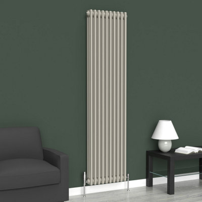 Lux Heat Dune Grey Vertical 3 Column Traditional Radiator 1800mm (H) X 470mm (W) from B&Q