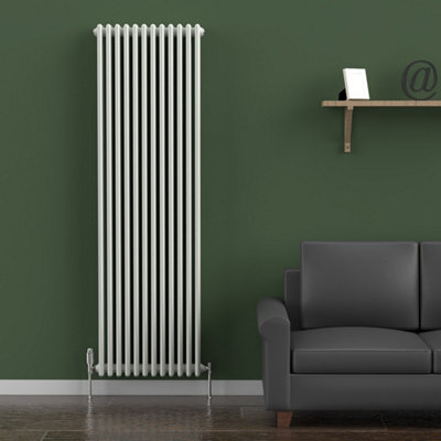 B&Q -  Dove Grey Vertical 3 Column Traditional Radiator 1800mm (H) X 560mm (W)