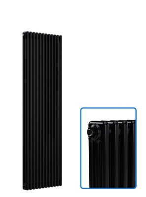 B&Q -  Vertical Coloured Column Radiator Space Black 1800 X 560 mm 3-Column