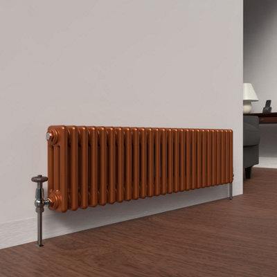 B&Q -  Horizontal Column Radiator Metallic Copper 300mm X 1190mm 3-Column Lux 3Col-300-1190Mc