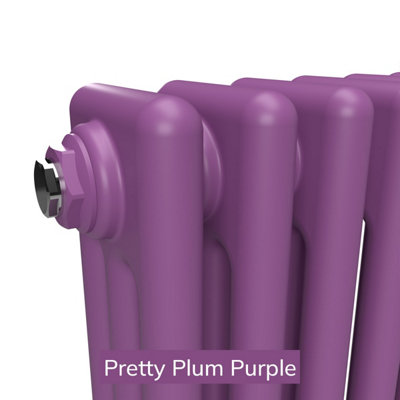 B&Q -  Pretty Plum Purple Horizontal 3 Column Traditional Radiator 500mm (H) X 1190mm (W)