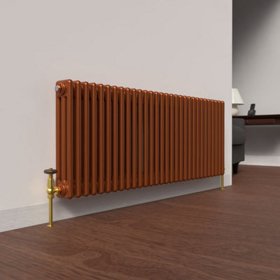 B&Q -  Horizontal 3-Column Radiator Metallic Copper 500mm X 1370mm1518W (5175 Btu)