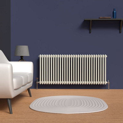 B&Q -  Dove Grey Horizontal 3 Column Traditional Radiator 600mm (H) X 1370mm (W)