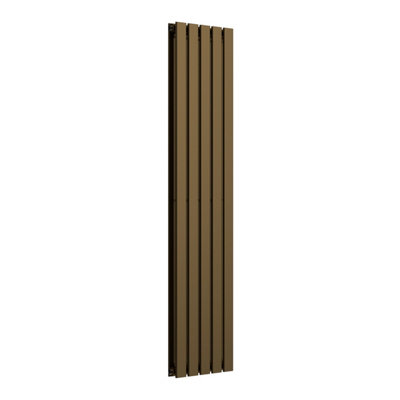 B&Q -  Flat Vertical Double Radiator Antique Brass 1600mm X 350mmMild SteelWall-Mounted.
